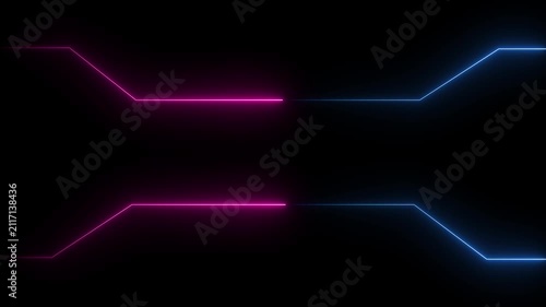 Pink and Blue Neon Sci-Fi HUD Frame Motion Background