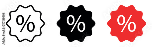 Sale badge vector icon. percent price tag. special offer. discount. isolated transparent.