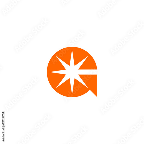 Картината върху платно Letter G logo with starlight or sparks icon incorporated