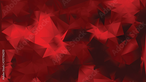 Abstract Red Low Poly Geometric Background for Gaming Banner