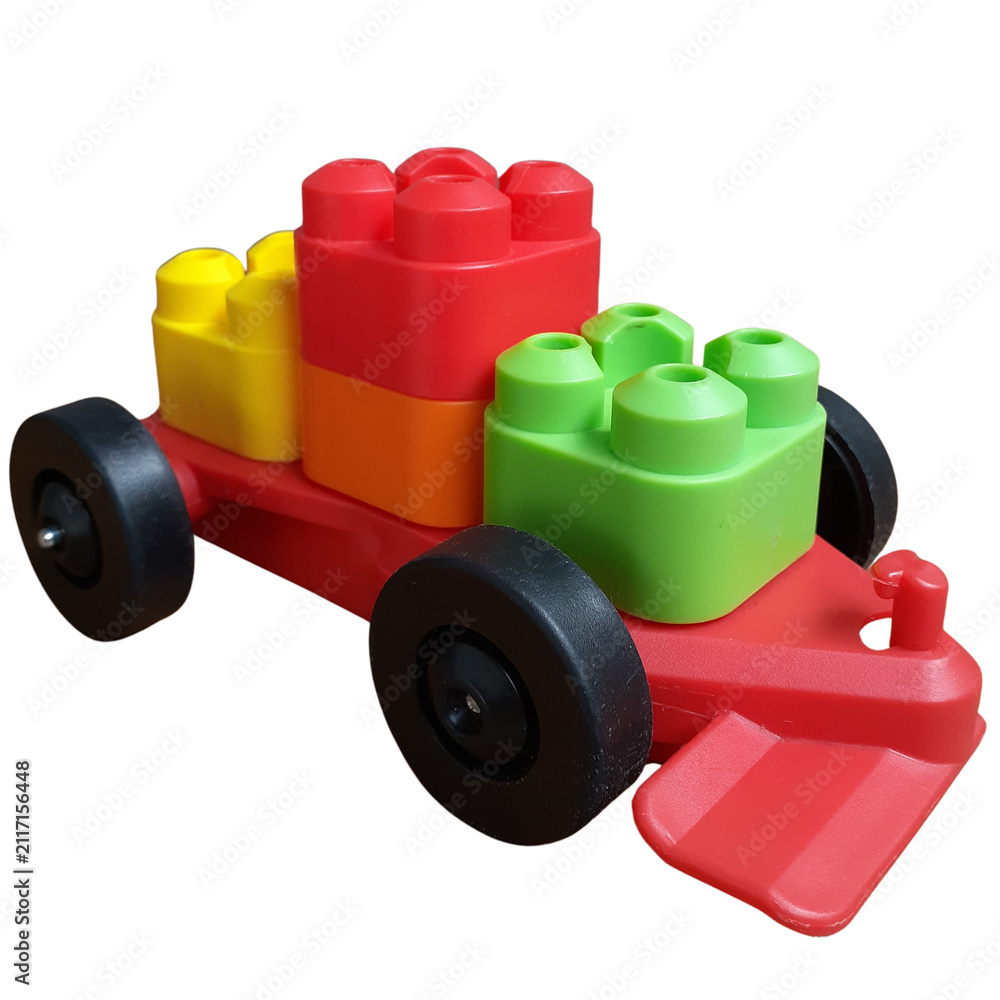 Naklejka premium Building Blocks Toy Car For Kids Education