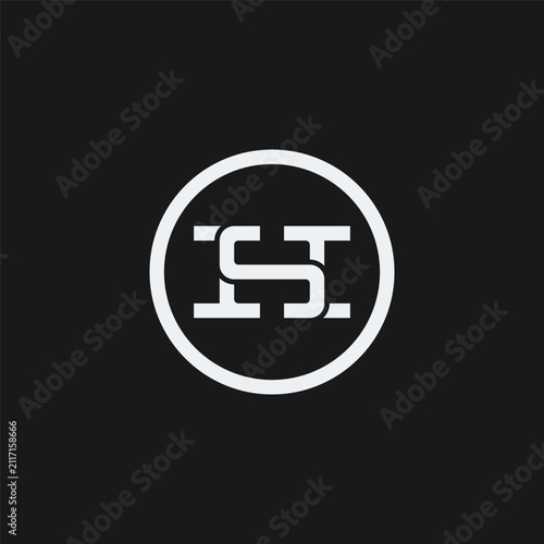 Tapety artystyczne HS monogram logo inside circle.