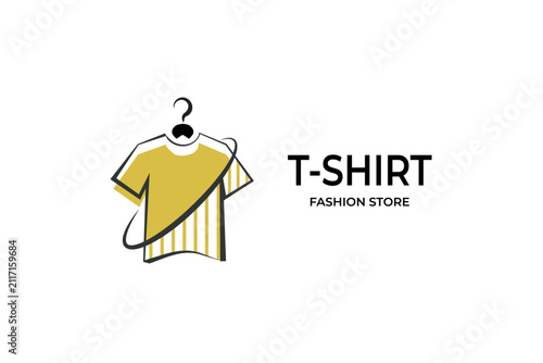 creative t-shirt maker printing industry studio logo with t-shirt icon symbol	