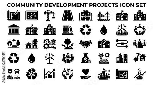 Quadro su tela Community development project icons