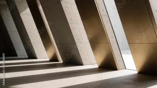 Minimal Architectural Concrete and Brass Structural Fins
