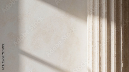 Fluted Limestone Wall Architectural Copy Space