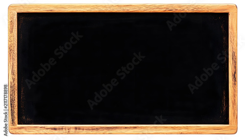Blackboard frame isolated on transparent background for creative school and office design.