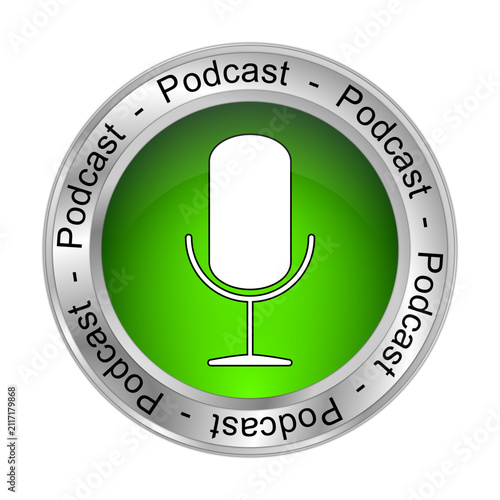 Podcast Button - 3D illustration