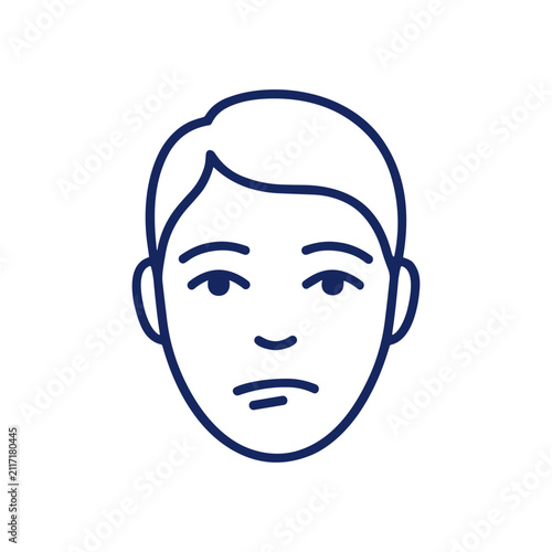 Facial Droop Icon Containing facial paralysis, stroke warning, weakness, and outline illustration. Outline illustration