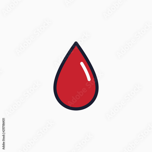 Red blood drop icon, medical symbol, healthcare, science, research, donation, fluid, liquid
