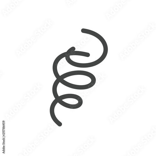Foto Simple black spiral line drawing on a white background, abstract shape, energeti