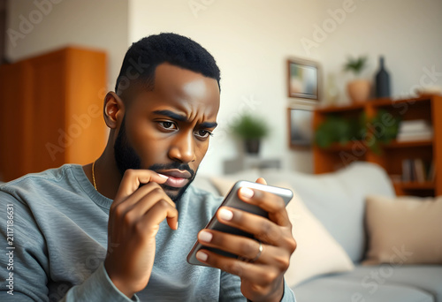 Confused young african amer...