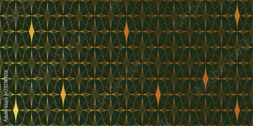 Luxury art deco seamless pattern background vector. Abstract elegant art nouveau with golden geometric line vintage decorative minimalist. Design for wallpaper, banner, card.