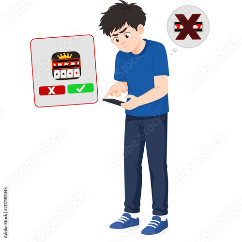 Man Using Mobile App for Gambling