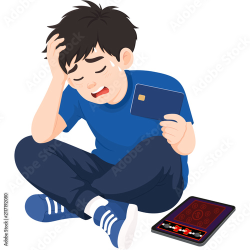 Distressed Boy with Gambling Problem