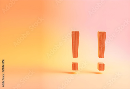 Two wooden exclamation mark...