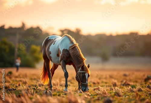 Brown and white paint horse...