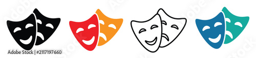Fotografie comedy and tragedy theatre mask pairs