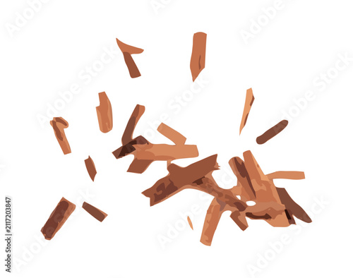 Broken ceylon cinnamon pile silhouette