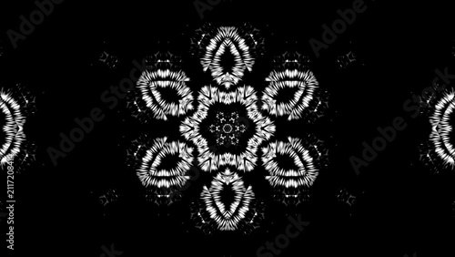 Fotografie Black background with intricate white mandala pattern