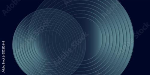 Blue abstract background with glowing circles. Swirl circular lines pattern. Geometric spiral. Twirl element. Modern graphic design. Futuristic technology concept.