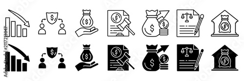 Obraz na płótnie Bankruptcy icon set