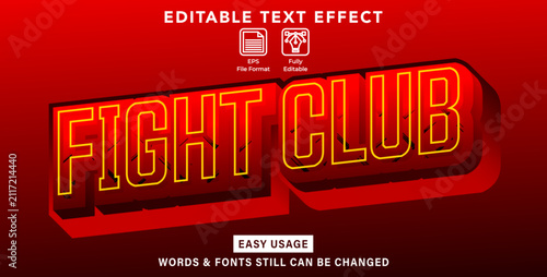 Editable graphic text effect fight club styles