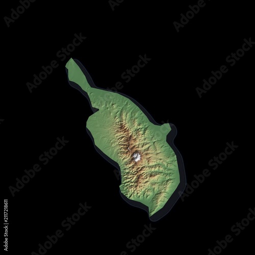Cyprus Rotating 3D Relief Map Seamless Loop, Alpha Channel 4K