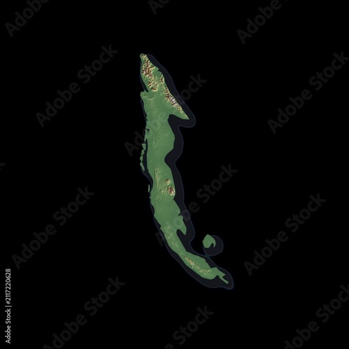 Cuba Rotating 3D Relief Map Seamless Loop, Alpha Channel 4K
