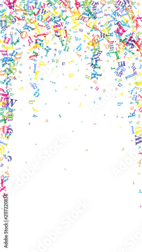 Scattered letters of latin alphabet. Colorful