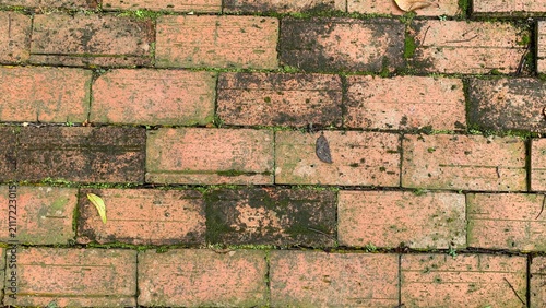 Obraz na płótnie brick pavement with a rustic outdoor texture pattern, purpose for background