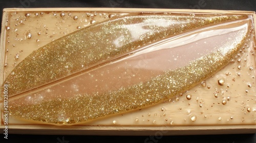 Golden Glittery Leaf