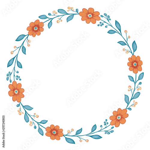 Flower Floral Wreath Frame EPS Vector