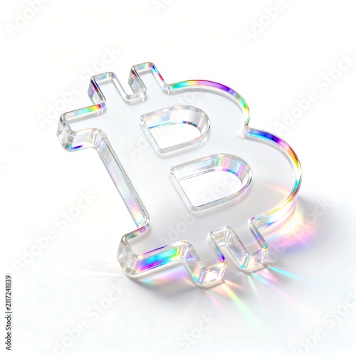 Prismatic Bitcoin: Bioluminescent Resin Symbol