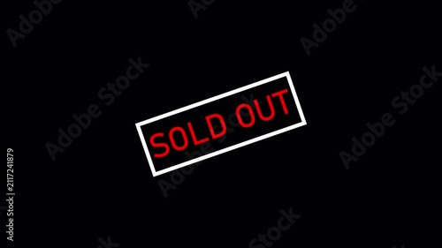 Sold Out Stamp Animation | Red Sale Label | Shopping Promotion Motion Graphic