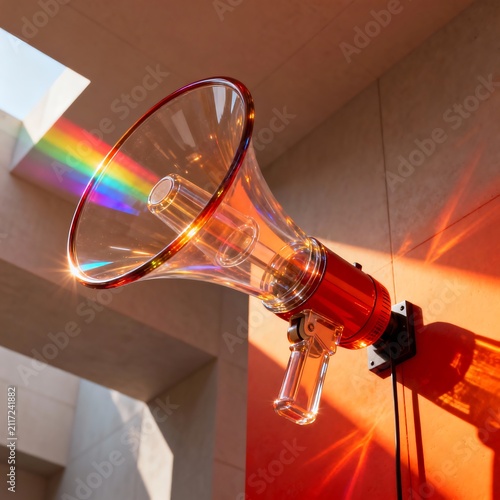 Glass Megaphone: Honey Orange & Fiery Red Light Study