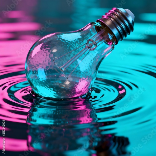 Prismatic Glass: Neon Reflection