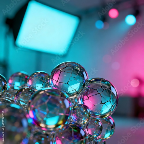 Iridescent Glass Bubbles Cluster