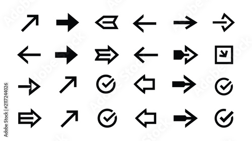 Arrow icon set collection of various directional signs