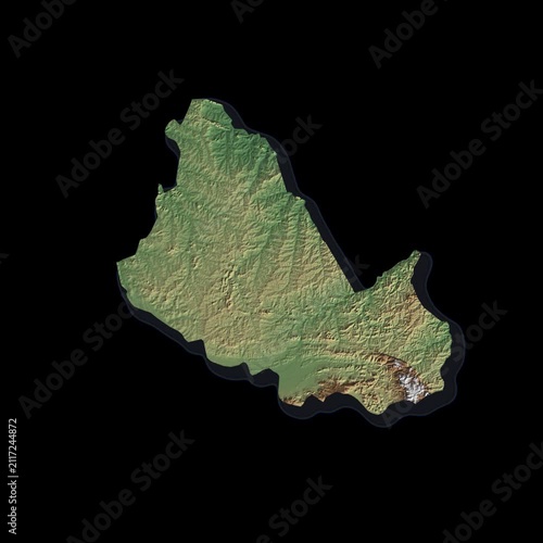 Burkina Faso Rotating 3D Relief Map Seamless Loop, Alpha Channel 4K