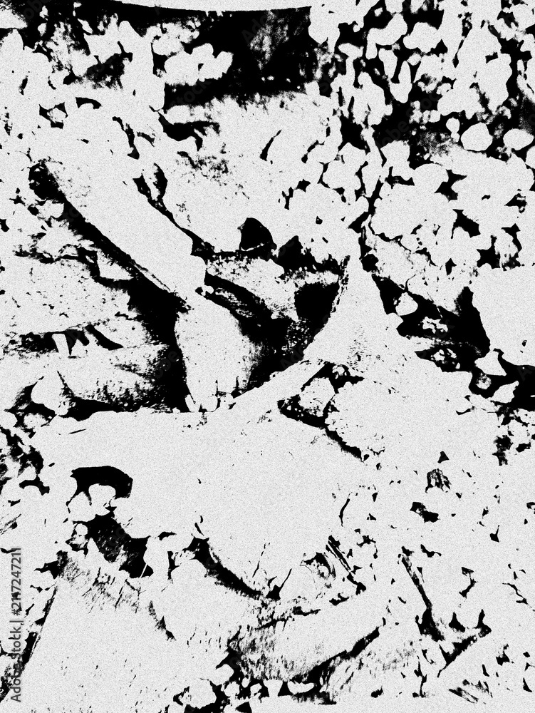 Obraz premium an abstract black and white grunge distress texture with rough, weathered, and grainy surface patterns.