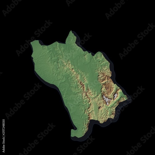 Bulgaria Rotating 3D Relief Map Seamless Loop, Alpha Channel 4K