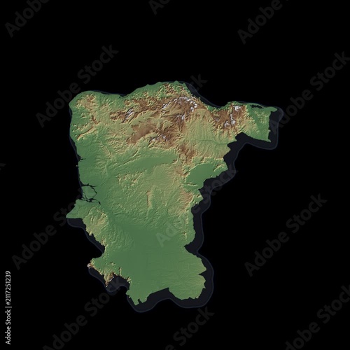 Brazil Rotating 3D Relief Map Seamless Loop, Alpha Channel 4K