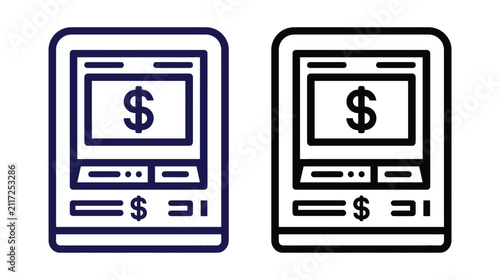 Atm icon finance money machine banking transaction cash