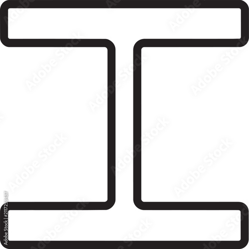 Cuadro en lienzo Icon On Industrial steel I-beam icon vector, structural metal girder outline ill