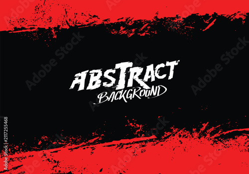 Horizontal Black And Red Grunge Abstract Background