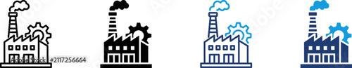 Factory icon set multiple style collection