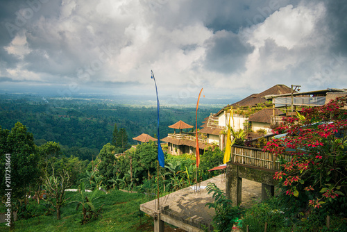 Rainy landscape on Bali island
