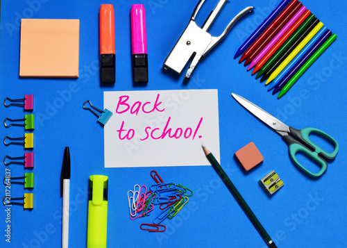 Back to school background, materials and creativity.	