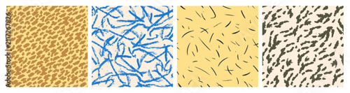 Abstract seamless patterns set in modern trendy style. Endless fashion backgr...